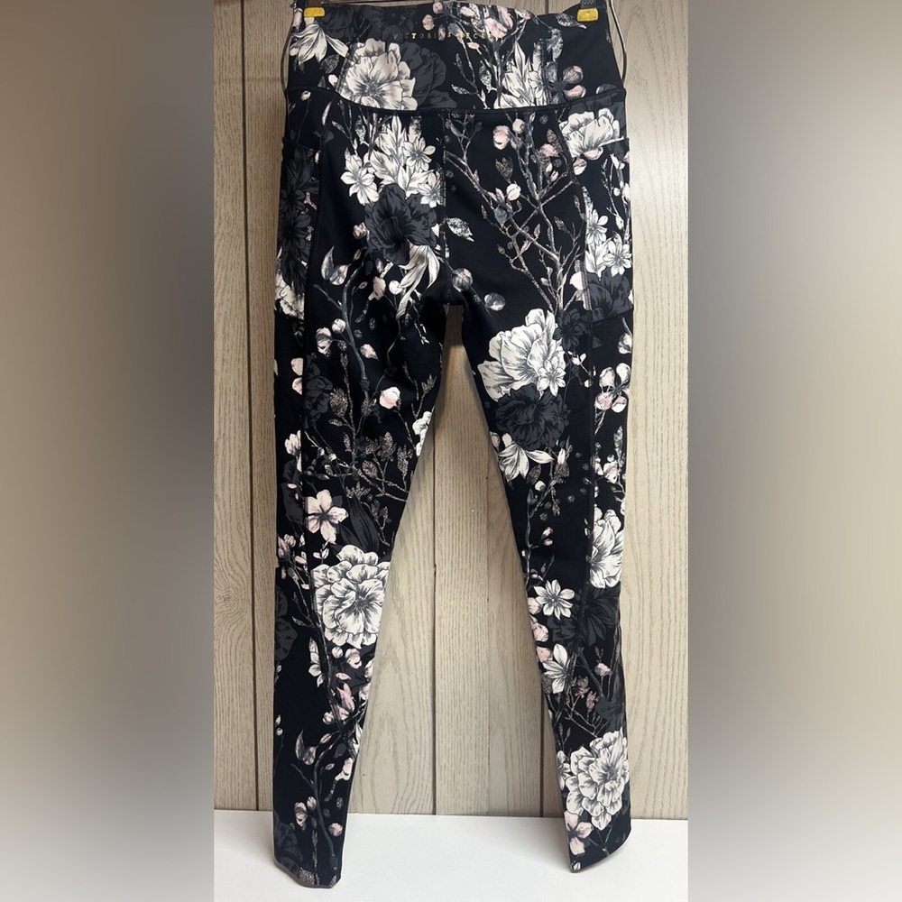 Victoria Secret Floral Black, light pink and White Leggings